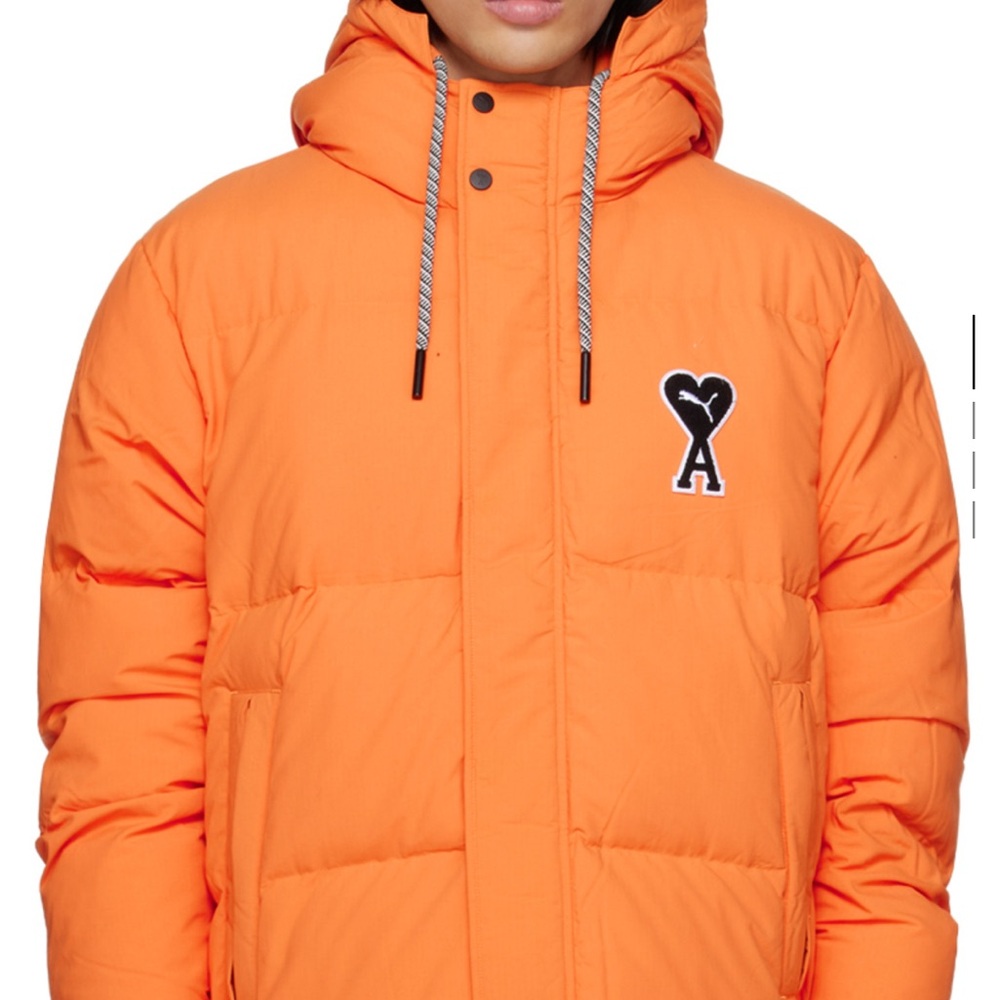 MAISON KITSUNE x Puma Bright Orange Puffer Jacket